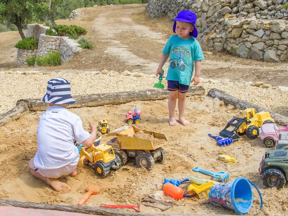 Little ones have hours of fun in our sandpit, we have toy lorries, diggers, buckets and spades