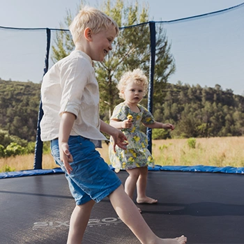 young children on trampoline at family hotel Alicante